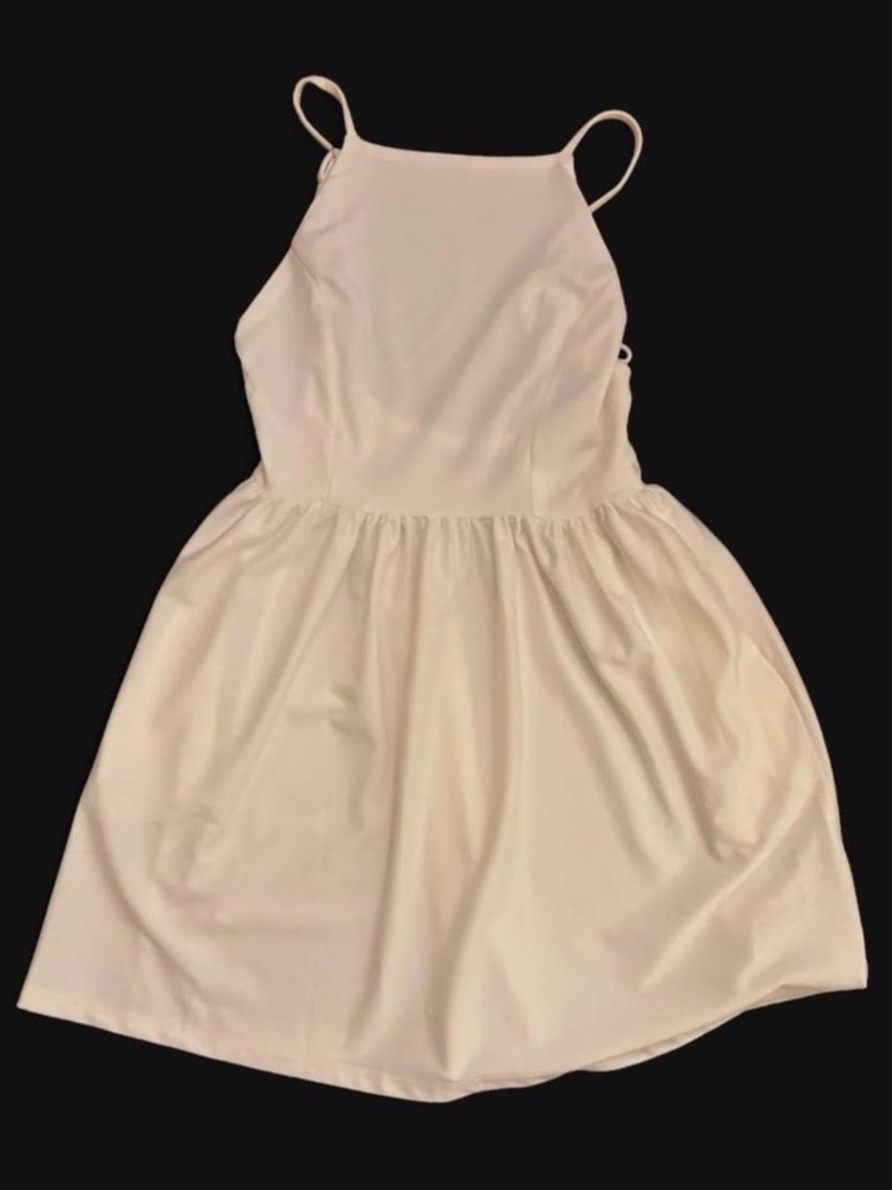 Fancyinn Cream Halter-Neck Casual Sundress